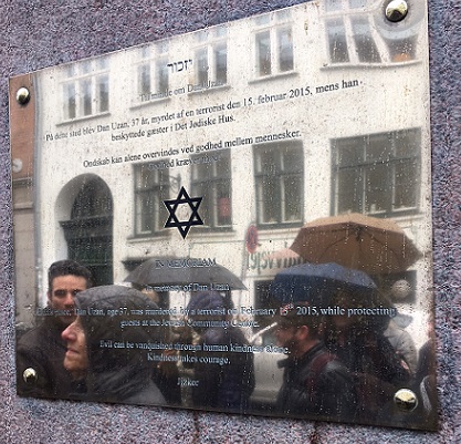 Outside Copenhagen synagogue